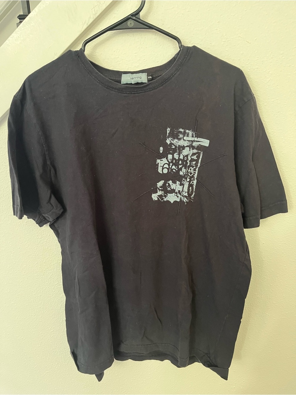 Black Short Sleeve Crewneck Graphic Tee
